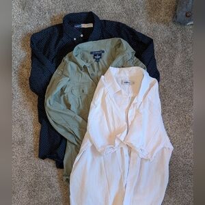 Old Navy Men's Shirts - Navy, Olive, White